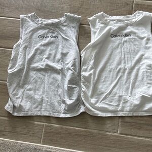 Calvin Klein woman’s Gray and White Tank Tops